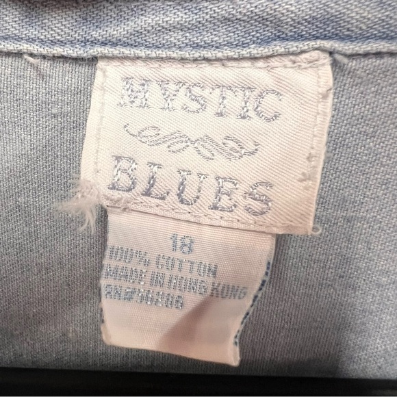 Mystic Blues Vintage 90s Chambray Denim Button Down Shirt size 18 - Picture 6 of 10